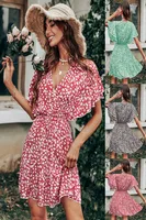 Women's Floral Dress Streetwear V Neck Short Sleeve Printing Above Knee Daily main image 1