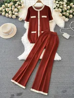Outdoor Women's Casual Vintage Style Color Block Polyester Pant Co-ord Set Shorts Sets main image 1
