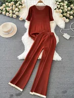 Outdoor Women's Casual Vintage Style Color Block Polyester Pant Co-ord Set Shorts Sets main image 4