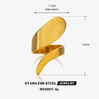 IG Style Hip-Hop Simple Style Geometric 304 Stainless Steel Plating 18K Gold Plated Women's Open Rings main image 2