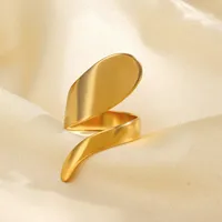 IG Style Hip-Hop Simple Style Geometric 304 Stainless Steel Plating 18K Gold Plated Women's Open Rings main image 6