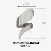 IG Style Hip-Hop Simple Style Geometric 304 Stainless Steel Plating 18K Gold Plated Women's Open Rings sku image 2