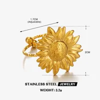 IG Style Hip-Hop Simple Style Sunflower 304 Stainless Steel Plating 18K Gold Plated Women's Open Rings main image 2