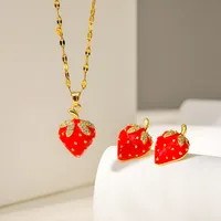 Simple Style Commute Strawberry Copper Women's Jewelry Set main image 4