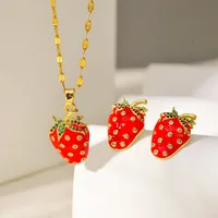 Simple Style Commute Strawberry Copper Women's Jewelry Set sku image 6