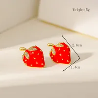 Simple Style Commute Strawberry Copper Women's Jewelry Set sku image 3