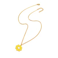 Elegant Simple Style Classic Style Daisy 201 Stainless Steel 304 Stainless Steel Women's Pendant Necklace main image 3