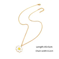 Elegant Simple Style Classic Style Daisy 201 Stainless Steel 304 Stainless Steel Women's Pendant Necklace sku image 1
