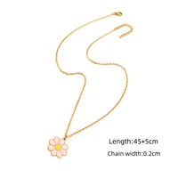 Elegant Simple Style Classic Style Daisy 201 Stainless Steel 304 Stainless Steel Women's Pendant Necklace sku image 2