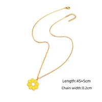 Elegant Simple Style Classic Style Daisy 201 Stainless Steel 304 Stainless Steel Women's Pendant Necklace sku image 3