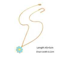 Elegant Simple Style Classic Style Daisy 201 Stainless Steel 304 Stainless Steel Women's Pendant Necklace sku image 4