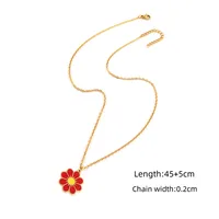 Elegant Simple Style Classic Style Daisy 201 Stainless Steel 304 Stainless Steel Women's Pendant Necklace sku image 5