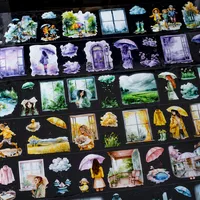 1 Piece Human Animal Plant School Graduation PET Retro Sweet Pastoral Adhesive Tape Stickers main image 3
