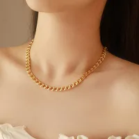 XUPING Simple Style Solid Color Copper Plating 18K Gold Plated Unisex Necklace main image 6