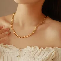 XUPING Simple Style Solid Color Copper Plating 18K Gold Plated Unisex Necklace main image 7