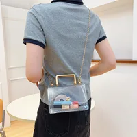 Women's PVC Solid Color Streetwear Square Lock Clasp Square Bag main image 1