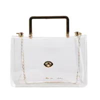 Women's PVC Solid Color Streetwear Square Lock Clasp Square Bag main image 5