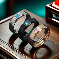 Vacation Classic Style Solid Color Titanium Steel Plating Unisex Rings main image 2