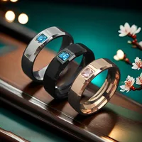 Vacation Classic Style Solid Color Titanium Steel Plating Unisex Rings main image 3