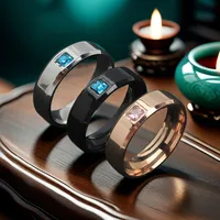 Vacation Classic Style Solid Color Titanium Steel Plating Unisex Rings main image 4
