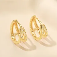 1 Pair Retro Simple Style Commute Geometric Copper Earrings main image 4