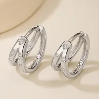 1 Pair Retro Simple Style Commute Geometric Copper Earrings sku image 2