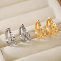 1 Pair Retro Simple Style Commute Geometric Copper Earrings main image 1