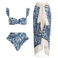 Women's Casual Elegant Printing 2 Pieces Set 3 Pieces Set 1 PCS/Package Swimwear main image 3