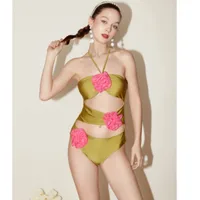 Women's Solid Color 1 Piece Swimwear main image 2