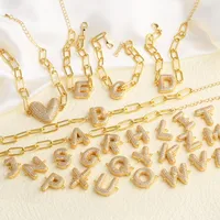 Simple Style Letter Copper Plating Inlay Zircon 18K Gold Plated Unisex Bracelets main image 3