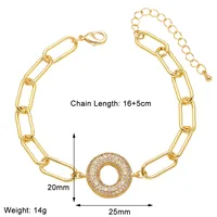 Simple Style Letter Copper Plating Inlay Zircon 18K Gold Plated Unisex Bracelets sku image 15
