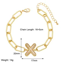 Simple Style Letter Copper Plating Inlay Zircon 18K Gold Plated Unisex Bracelets sku image 24