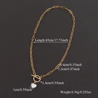 Elegant Simple Style Classic Style Round Oval Heart Shape 201 Stainless Steel Artificial Pearl Women's Pendant Necklace main image 2