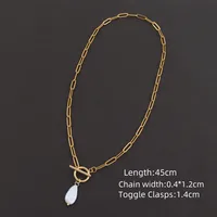 Elegant Simple Style Classic Style Round Oval Heart Shape 201 Stainless Steel Artificial Pearl Women's Pendant Necklace sku image 2