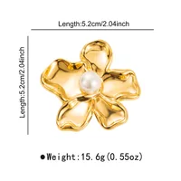 Elegant Flower 304 Stainless Steel Imitation Pearl Plating Women's Brooches main image 2