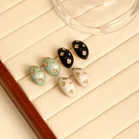 1 Pair IG Style Retro Streetwear Water Droplets 304 Stainless Steel Ear Studs main image 3