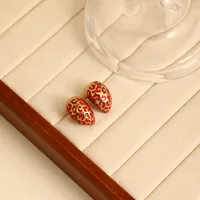 1 Pair IG Style Retro Streetwear Water Droplets 304 Stainless Steel Ear Studs sku image 6