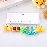 1 Set Cute Retro Animal Resin Drop Earrings sku image 2