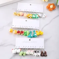 1 Set Cute Retro Animal Resin Drop Earrings main image 1