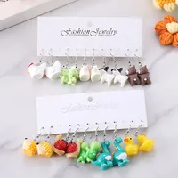 1 Set Cute Retro Animal Resin Drop Earrings main image 7