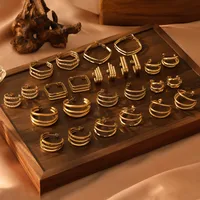 1 Pair Vacation Classic Style Solid Color Plating Titanium Steel Ear Studs main image 1