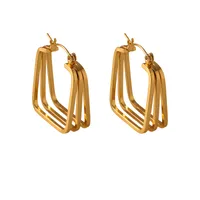 1 Pair Vacation Classic Style Solid Color Plating Titanium Steel Ear Studs main image 5