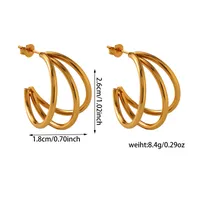 1 Pair Vacation Classic Style Solid Color Plating Titanium Steel Ear Studs sku image 4