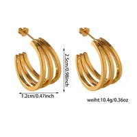1 Pair Vacation Classic Style Solid Color Plating Titanium Steel Ear Studs sku image 9