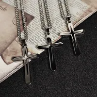 Hip-Hop Vintage Style Cross 304 Stainless Steel Plating Women's Pendant Necklace main image 1