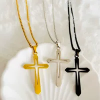 Hip-Hop Vintage Style Cross 304 Stainless Steel Plating Women's Pendant Necklace main image 3