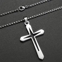 Hip-Hop Vintage Style Cross 304 Stainless Steel Plating Women's Pendant Necklace sku image 1