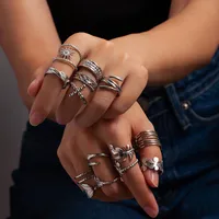 Vacation Classic Style Leaf Heart Shape Flower Titanium Steel Plating Unisex Rings main image 2