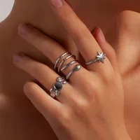 Vacation Classic Style Leaf Heart Shape Flower Titanium Steel Plating Unisex Rings main image 4