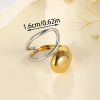 Simple Style Classic Style Geometric 304 Stainless Steel 14K Gold Plated Women's Open Rings main image 2